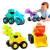 Snugzy 4 Pack Dinosaur Press to Go Car Toys for Toddlers Play Vehicle Set Truck Toys Birthday Gifts for 1 2 3 Years Old Boys Girls view 1