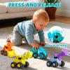 Snugzy 4 Pack Dinosaur Press to Go Car Toys for Toddlers Play Vehicle Set Truck Toys Birthday Gifts for 1 2 3 Years Old Boys Girls view 2