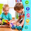 Snugzy 4 Pack Dinosaur Press to Go Car Toys for Toddlers Play Vehicle Set Truck Toys Birthday Gifts for 1 2 3 Years Old Boys Girls view 4