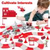 BEMITON Race Track Playset for Kids - Flexible DIY Car Track Toy, Educational Birthday Gift for Boys Ages 3 4 5 6 7, 330+ PCS Building Kit with Fire Trucks view 2