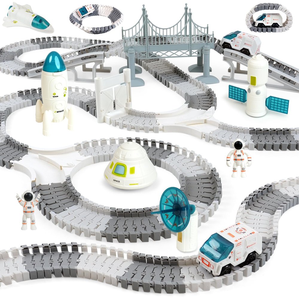 BEMITON Race Track Toy for Kids - Best Birthday Gift for 3 4 5 6 7 Year Old Boys, 290+ PCS DIY Flexible Track Playset, Creative Building Toys