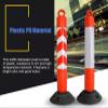 80cm Tall Reflective Traffic Cones - Durable PU Parking Bollards for Driveway and Construction Zones(White+red,2 pack) view 3