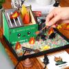 Halloscume 238 Pcs Valentines Funny Gifts Dumpster Flame Zen Garden for Desk 8" Mini Zen Garden Kit Sand Tray Therapy Kit Mini Dumpster Decor Novelty Gift for Office Work Stress Relief view 3