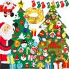 2025 New Montessori Felt Christmas Tree for Toddlers - 3D Felt Xmas Tree with Lights, DIY Holiday Decoration, Wall-Mounted Decor, Ideal DIY Felt Christmas Tree Set (2 Pcs) view 1