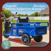 12V Kids Electric 3-Wheel Cargo Truck, Ride on Toy with 12.6" Extra Wide Seat, Toddler Ride on Car with Large Storage Space, Music, Non-Slip 3-Wheel Design & LED Lights (Blue) view 4