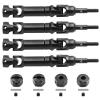 45 Steel CVD Universal Joint Drive Shaft Front Rear and Wheel Hex Set for Traxxas 1/16 Mini Maxx 4WD RC Truck 107154-1 - Upgrade Replacement for Parts 10750, 10750X, 3654 (Black) view 1