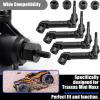 45 Steel CVD Universal Joint Drive Shaft Front Rear and Wheel Hex Set for Traxxas 1/16 Mini Maxx 4WD RC Truck 107154-1 - Upgrade Replacement for Parts 10750, 10750X, 3654 (Black) view 4