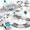 GIAT Race Car Tracks Set - Birthday Gift for 3 4 5 6 7 Year Old Boys, 290+ PCS Flexible Train Track Kit for Kids, Interactive Toy with Cars and Rocket view 1