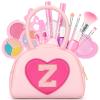 Kids Washable Makeup Kits for Little Girls - 18 Pcs Toddler Non Toxic Real Make Up Set with Lipstick - Valentines Day Gifts for 3 4 5 6 7 8 9 10 Years Old Pink Initial Heart Purse Birthday Toys - Z view 1