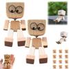 Christmas Shaking Wooden Man Figurine, Charming Little Wooden Figure That Sways with 12PCS Magnetic Expressions, Handmade Wood Shake Auto Ornament, Funny Car Dashboard Accessories view 1