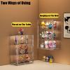 2 Pack 3 Tier Clear Acrylic Display Cases for Collectibles, Display Case for Figures with 2 Adjustable Shelves, Desktop or Wall-Mounted Storage Organizer Showcase for Action Figure & Anime Figures view 4