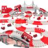 GIAT Race Car Track Toy for Kids - Birthday Gift for Boys Ages 3 4 5 6 7 Year Old, Flexible DIY Playset with Helicopter and Fire Truck, 330+ PCS Interactive Set view 1