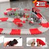 GIAT Race Car Track Toy for Kids - Birthday Gift for Boys Ages 3 4 5 6 7 Year Old, Flexible DIY Playset with Helicopter and Fire Truck, 330+ PCS Interactive Set view 2