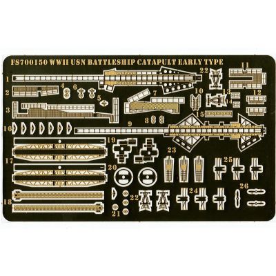 1/700 Scale WWII US Navy Battleship Catapult (Early Type) Photo-Etched Detail Set for Warship Model Builders