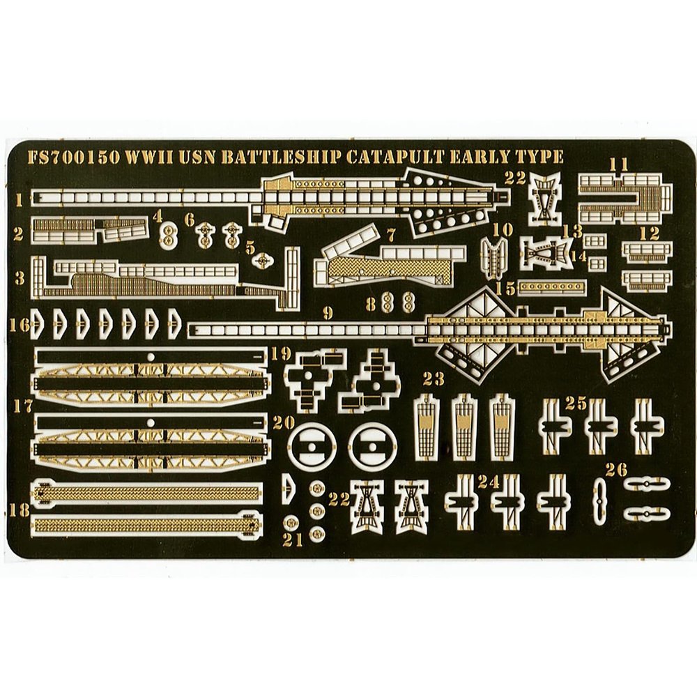 1/700 Scale WWII US Navy Battleship Catapult (Early Type) Photo-Etched Detail Set for Warship Model Builders