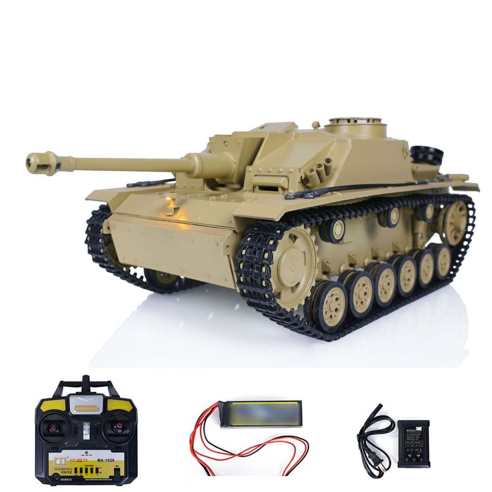 TOUCAN RC HOBBY 1/16 Mato Metal Yellow German Stug III Infrared Ver RTR RC Tank 1226 for Ages 14+
