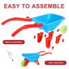 2 Pcs Kids Wheelbarrow Set with 7 Pcs Gardening Tools for Kids Toddlers, Small Plastic Wheelbarrow with Shovels for Toddlers, Garden Cart on Wheels for Boys Girls Outdoor Digging Play, Aged 3+ Years view 3
