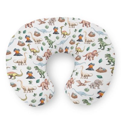 Watercolor Dinosaurs Nursing Pillow Covers Dino Eggs Leaves Volcano Adventure Stretchy Soft Nursing Cover for Breastfeeding Pillow Jungle Animal Pillow Slipcover for Baby Girls Boys Newborn Nursery
