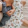 Watercolor Dinosaurs Nursing Pillow Covers Dino Eggs Leaves Volcano Adventure Stretchy Soft Nursing Cover for Breastfeeding Pillow Jungle Animal Pillow Slipcover for Baby Girls Boys Newborn Nursery view 3