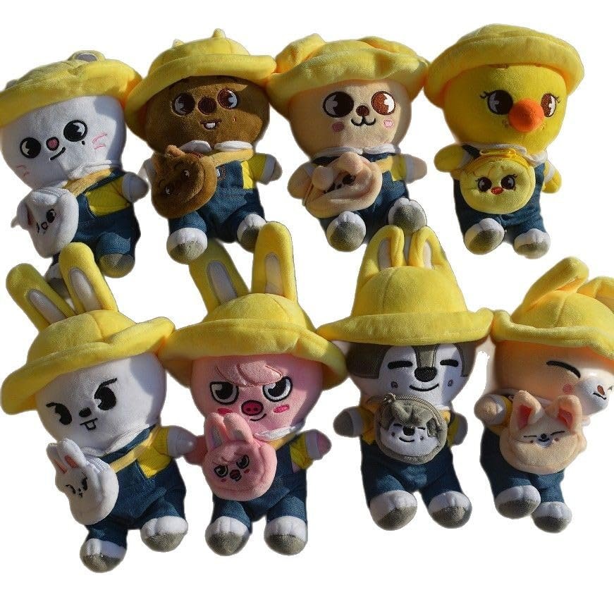 AiHdcy SKZ-OO Jiniret Plush, Cute Anime Stuffed Figure Throw Pillows for Home Decor for Fans (8 PCS)