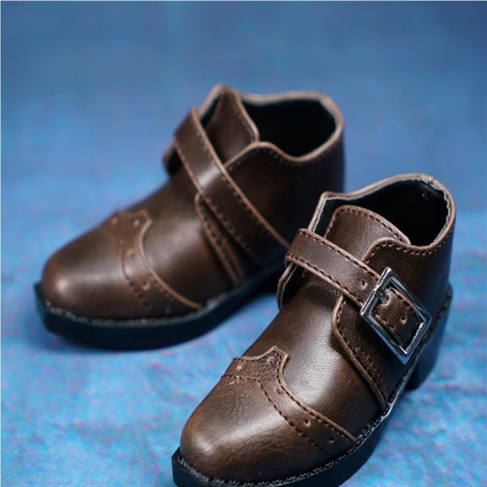 1/3 BJD Doll Figure Leather Shoes for Movable Doll Action Figure Miniatures Accessories(Brown)