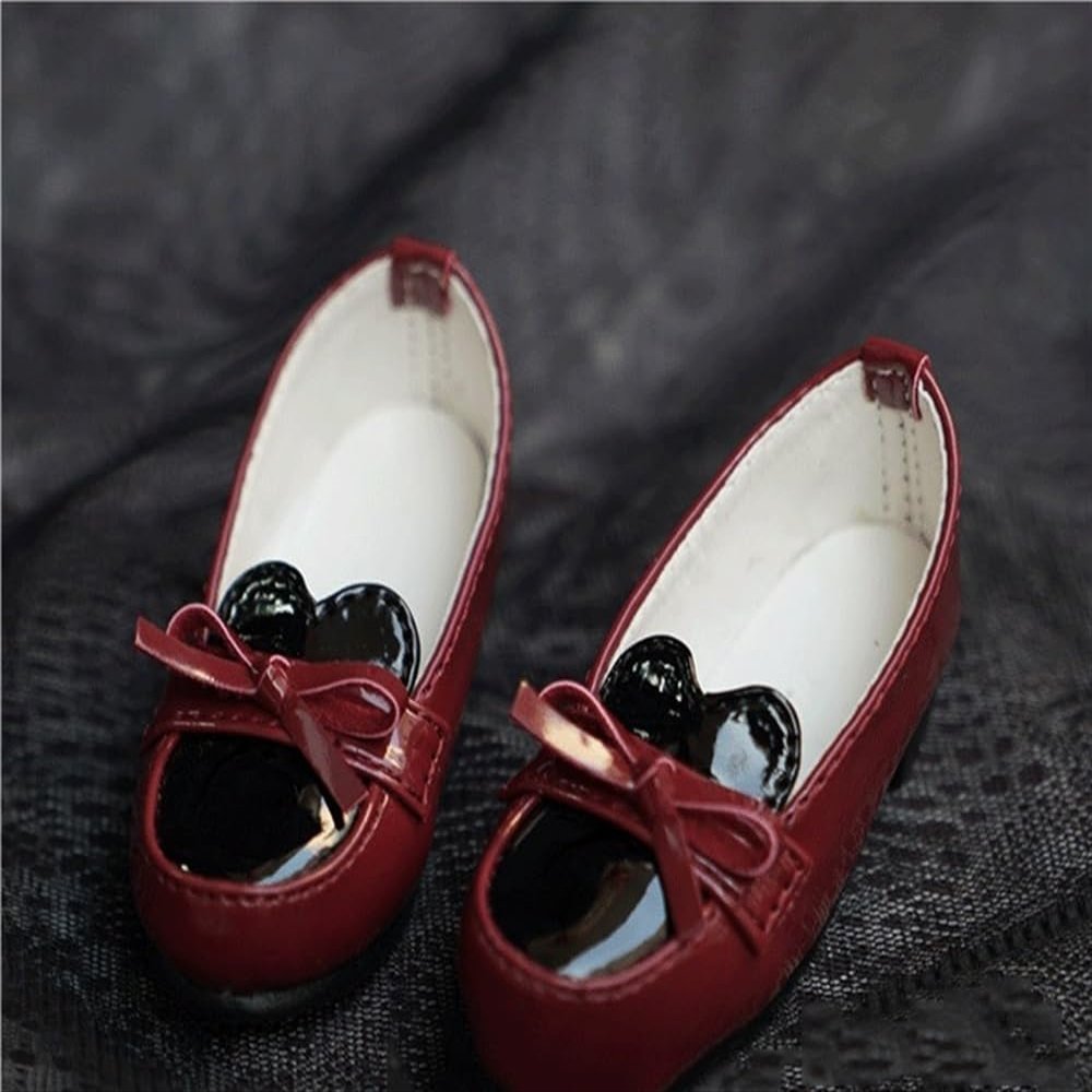 1/4 Scale BJD Doll Model Figure Red and Black Leather Shoes for Female Movable Doll Action FigureJoints Dolls Miniatures Accessories