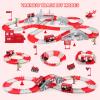ToyFuntasy Race Car Track Set for Kids - Flexible Educational DIY Track Toy, Best Birthday Gift for Boys Ages 3 4 5 6 7, 330+ PCS with Fire Trucks and Helicopter view 2