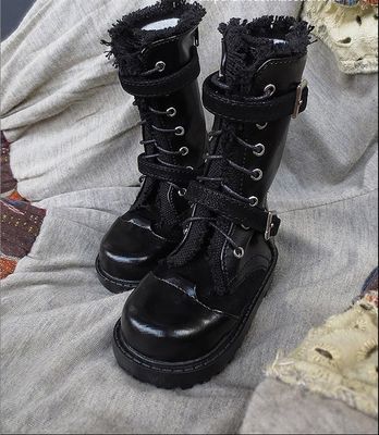 1/3 1/4 BJD Doll Model Figure Shoes Strap Mid Length Boots for Movable Doll Action Figure Accessories(Black,1/3)