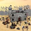 Yoyoom Medieval Castle Knight Toy Soldier Army Men Figurines, DIY Assembly Kit with Detachable Castle, 8 Knights, 8 Horses, 36 Soldiers, Simulated Siege War of Attack view 3
