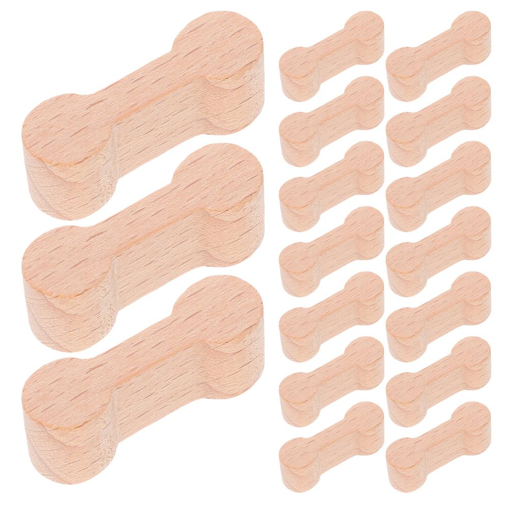 SUPVOX 25pcs Wooden Train Track Connector Pieces Puppy Bone Shaped Toy Train Adapters for Kids - DIY Railway Track Accessories for Playtime