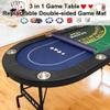 LXJIN 3 in 1 Foldable Poker Table with Reversible Game Mat, 8 Players Game Table with 8 Cup Holders, Suitable for Texas Holdem&Blackjack and Most of Poker Game. view 2
