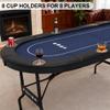 LXJIN 3 in 1 Foldable Poker Table with Reversible Game Mat, 8 Players Game Table with 8 Cup Holders, Suitable for Texas Holdem&Blackjack and Most of Poker Game. view 3