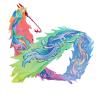 BPGSLYX Square Exercise Dragon Poi for Square Exercise, Ribbon Streamer Flow Wulong Dragon Ribbon Streame with Real-Like Dragon Head (8m,Colorful) view 1