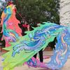 BPGSLYX Square Exercise Dragon Poi for Square Exercise, Ribbon Streamer Flow Wulong Dragon Ribbon Streame with Real-Like Dragon Head (8m,Colorful) view 2