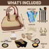 Kiddie Play Toddler Purse Makeup Kit with Accessories for Girls - Pretend Fake Makeup with Sunglasses, Claw Clip, Credit Cards, Scarf and Jewelry for Kids view 3