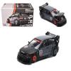 1:64 Diecast Model Car Compatible with Honda Civic EG6 Pandem Kanjozoku Matt Black and Gray with Graphics Limited Edition by Pop Race PR640163 view 1