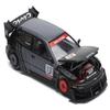 1:64 Diecast Model Car Compatible with Honda Civic EG6 Pandem Kanjozoku Matt Black and Gray with Graphics Limited Edition by Pop Race PR640163 view 3
