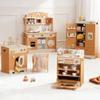 ROBOTIME Caramel Wooden Kids Play Kitchen  4-in-1 Toddler Role Play Kitchen Set with Fridge, Washing Machine & Iron, Dishwasher  Pretend Cooking Playset for Boys & Girls Ages 3+ view 1