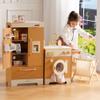 ROBOTIME Caramel Wooden Kids Play Kitchen  4-in-1 Toddler Role Play Kitchen Set with Fridge, Washing Machine & Iron, Dishwasher  Pretend Cooking Playset for Boys & Girls Ages 3+ view 2