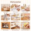 ROBOTIME Caramel Wooden Kids Play Kitchen  4-in-1 Toddler Role Play Kitchen Set with Fridge, Washing Machine & Iron, Dishwasher  Pretend Cooking Playset for Boys & Girls Ages 3+ view 3