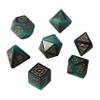 7pcs Polyhedral Dice Set  Vintage Dragon Engraved Gemstone Style Dice for DND, Dungeons & Dragons, RPG Tabletop Games (Peacock Blue Cats Eye) view 1