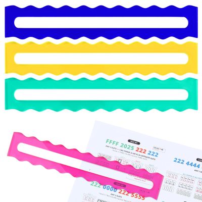Amyhill 4 Pack Mahjong Guide Line Finder Acrylic Bright Scalloped Mahjong Rules Helper, Beginner Mah-jongg Rules Reader, Mah Jong Accessories Gift for Players Women (Colorful)