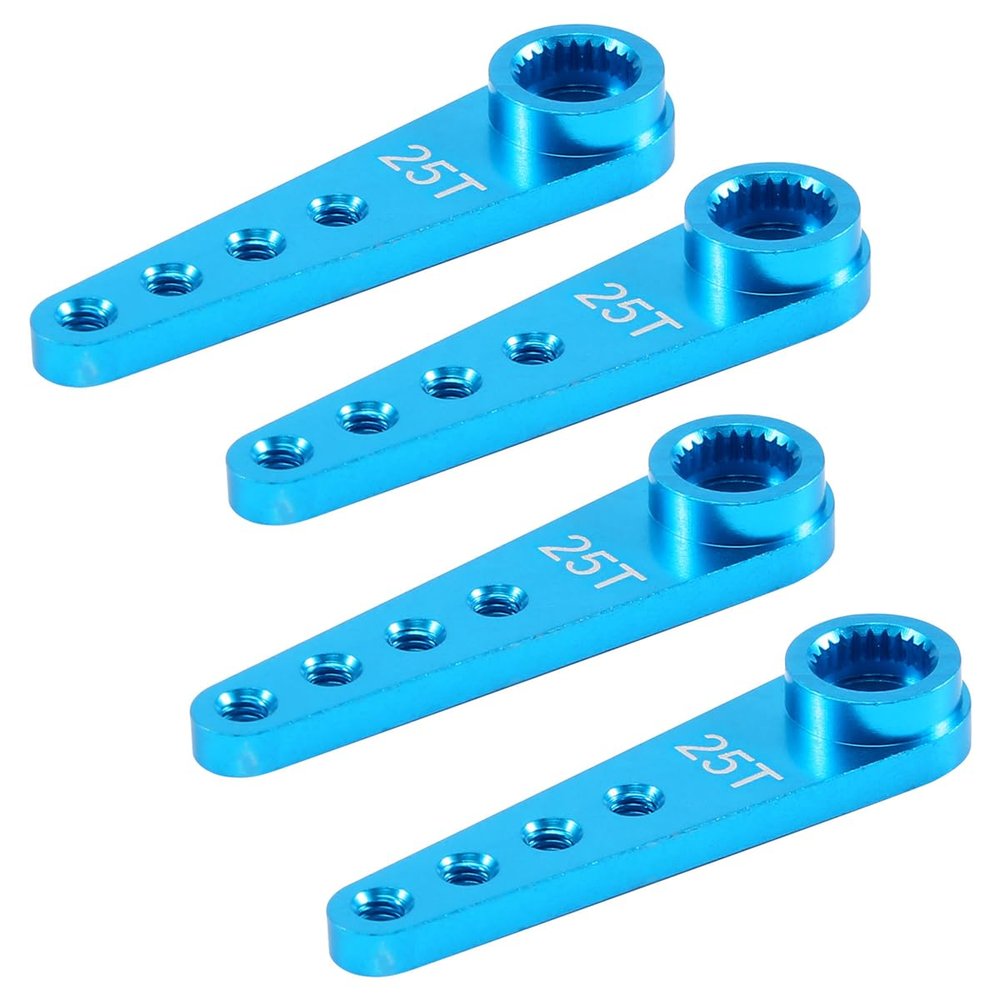 4PCS 37Mm 25T Metal Extension Steering Servo Arm Horn for RC Car Crawler Parts,BlueB87B