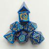 7pcs Polyhedral Dice Set  Vintage Dragon Engraved Gemstone Style Dice for DND, Dungeons & Dragons, RPG Tabletop Games (Pearl Blue Finish) view 3