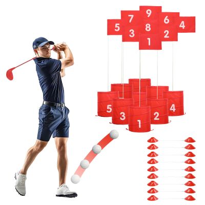 Backyard Golf Chipping Game,Golf Game with Balls and Flags,Portable 9 or 6 Holes Yard Golf Course for Outdoor, Lawn, Beach, Park,Golf Gifts for Men Women