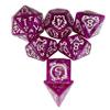 7pcs Polyhedral Dice Set  Vintage Dragon Engraved Gemstone Style Dice for DND, Dungeons & Dragons, RPG Tabletop Games (Pearl Rose Purple Finish) view 1