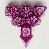 7pcs Polyhedral Dice Set  Vintage Dragon Engraved Gemstone Style Dice for DND, Dungeons & Dragons, RPG Tabletop Games (Pearl Rose Purple Finish) view 3