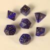 7pcs Polyhedral Dice Set Vintage Dragon Engraved Gemstone Style Dice for DND, Dungeons & Dragons, RPG Tabletop Games (Medium Blue Cats Eye) view 3