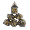 7pcs Polyhedral Dice Set  Vintage Dragon Engraved Gemstone Style Dice for DND, Dungeons & Dragons, RPG Tabletop Games (Pearl Black Finish) view 1