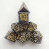 7pcs Polyhedral Dice Set  Vintage Dragon Engraved Gemstone Style Dice for DND, Dungeons & Dragons, RPG Tabletop Games (Pearl Black Finish) view 3